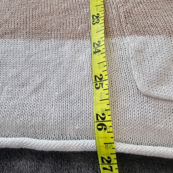 Eileen Fisher Striped Knit Tunic Sweater Size S Crew Neck Pockets - Picture 6 of 7